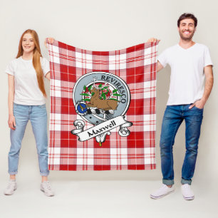 Maxwell Plaid Clan Badge Tartan Plaid Fleece Blanket