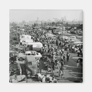 Maxwell Street Chicago Circa 1950's Flea Market  T Magnet