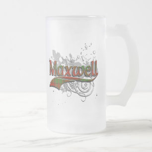 Maxwell Tartan Grunge Frosted Glass Beer Mug