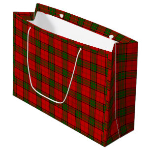 Maxwell tartan red green plaid large gift bag