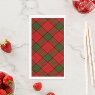 Maxwell tartan red green plaid napkin