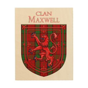 Maxwell Tartan Scottish Plaid Lion Rampant Wood Wall Art