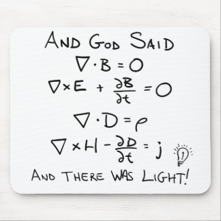 Maxwell's Equations and God Said There Was Light Mouse Mat
