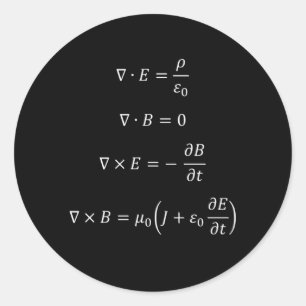 Maxwell'S Equations Classic Round Sticker