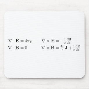 Maxwell's equations, differential form, cgs mouse mat