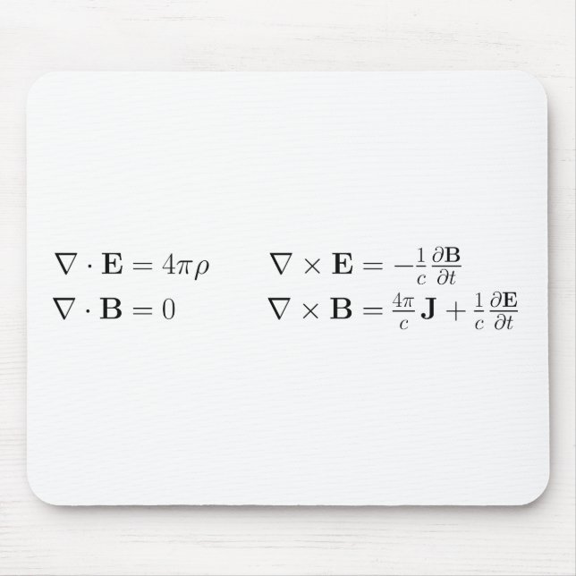Maxwell's equations, differential form, cgs mouse mat (Front)