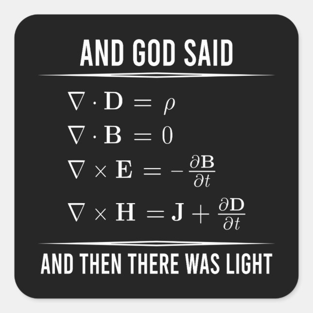 Maxwells Equations Maxwell Maxwell's Math 1BK1 Square Sticker (Front)