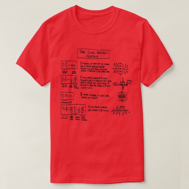Maxwellx27s Equations light T-Shirt (Design Front)