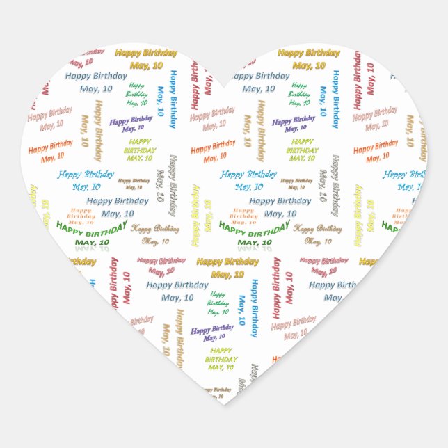 May, 10 Birthday Sticker (Front)