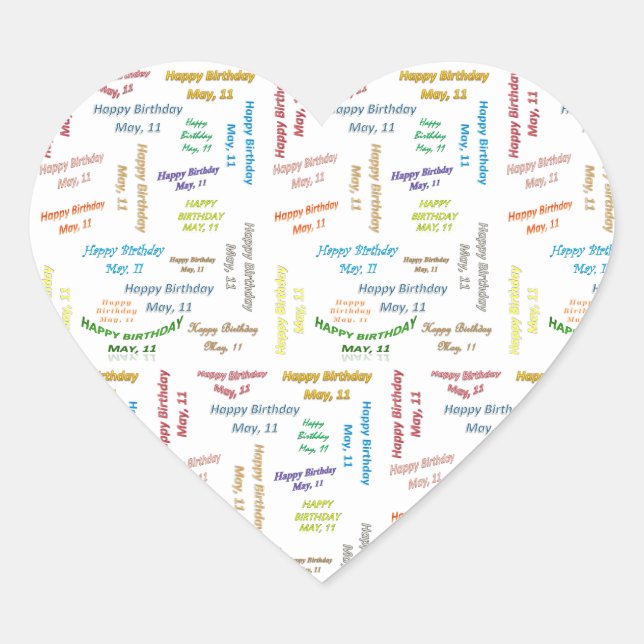 May, 11 Birthday Sticker (Front)