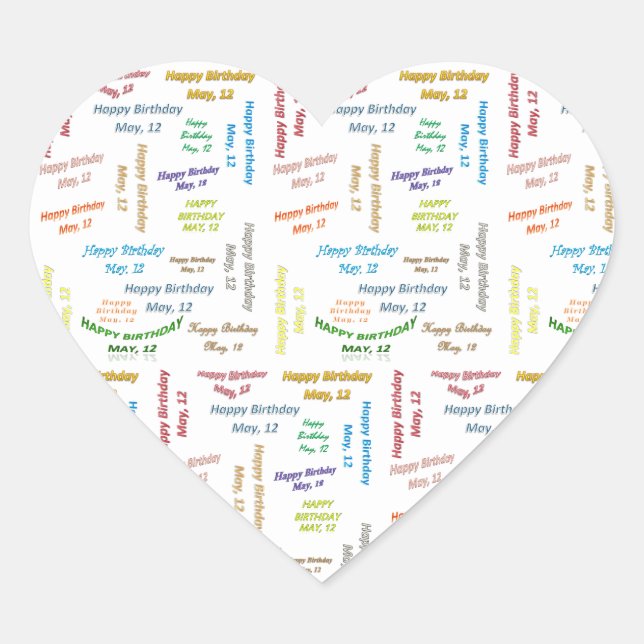 May, 12 Birthday Sticker (Front)