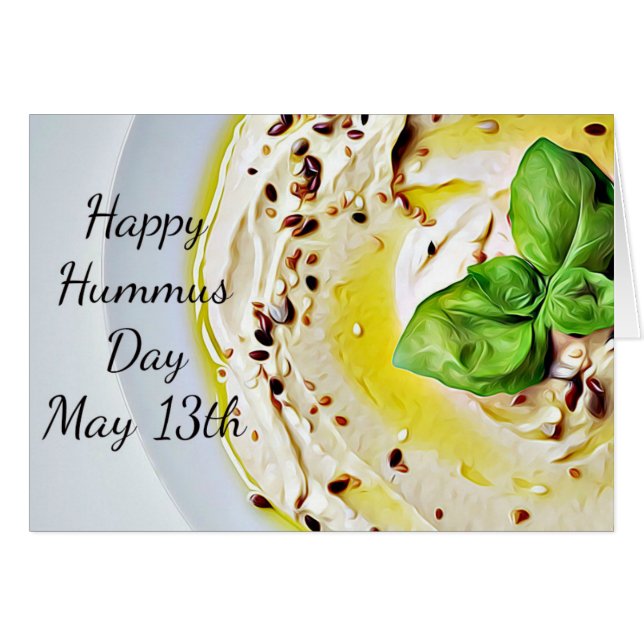 May 13th is Hummus Day Recipe Card (Front Horizontal)