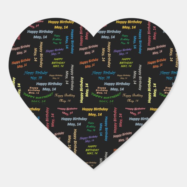 May, 14 Birthday Sticker (Front)