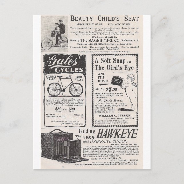 May 1895 Harper's Ads Postcard (Front)