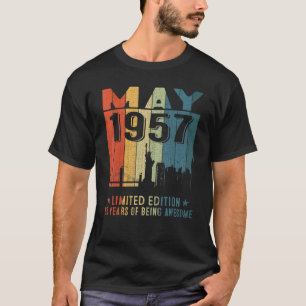 May 1957 65th Birthday 65 Year Old 1957 Birthday V T-Shirt