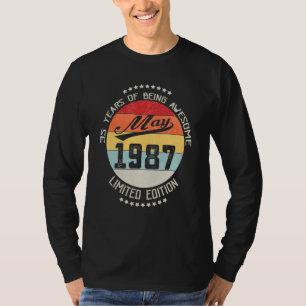 May 1987 35th Birthday 35 Years Of Being Awesome T-Shirt