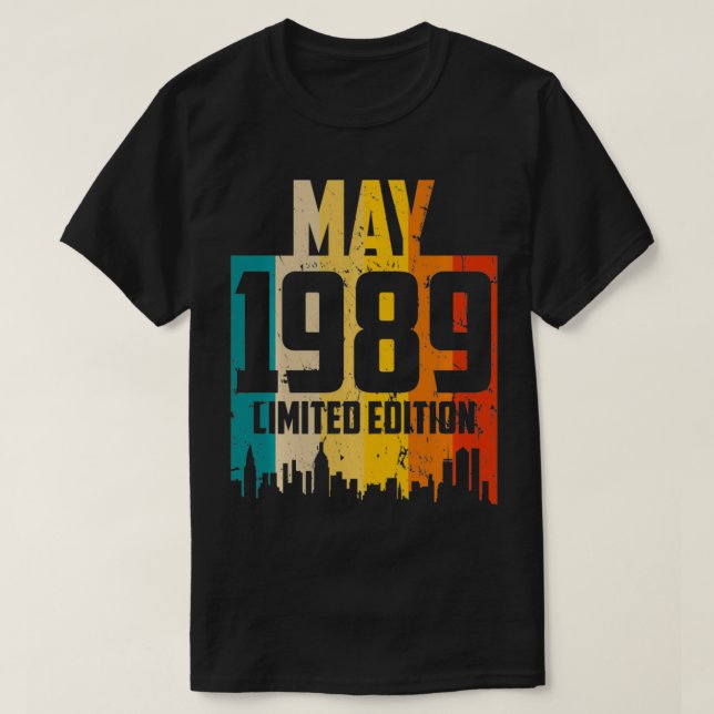 May 1989 Limited Edition Retro Vintage  T-Shirt (Design Front)