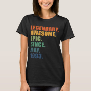 May 1993 30 Years Men Women Anniversary 30th Birth T-Shirt