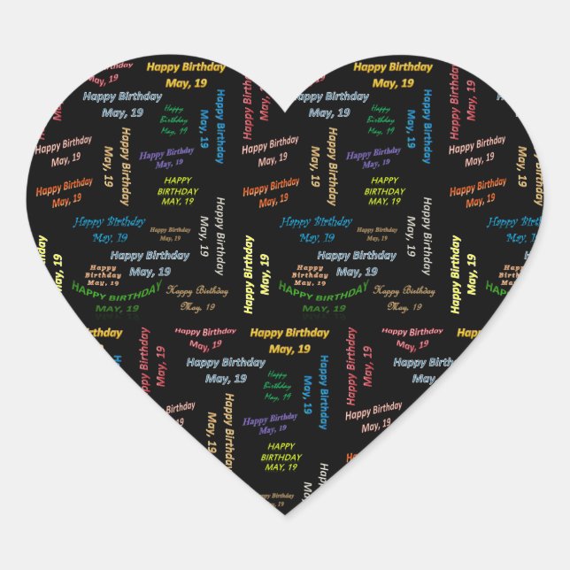 May, 19 Birthday Sticker (Front)