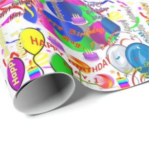 May, 1 Birthday Gift Wrapping Paper