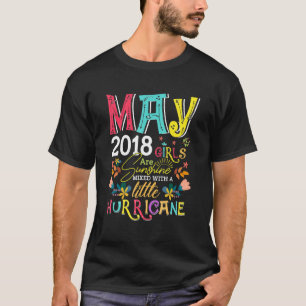 May 2018 Girls Are Sunshine Funny 4 Years Old Birt T-Shirt