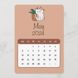 May 2024 Stand Alone Cat And Plant Calendar Menu