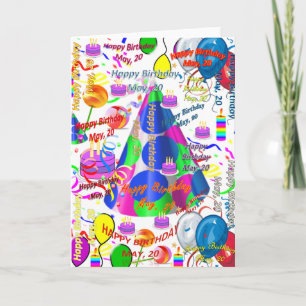 May, 20 Birthday Greeting Card Folded