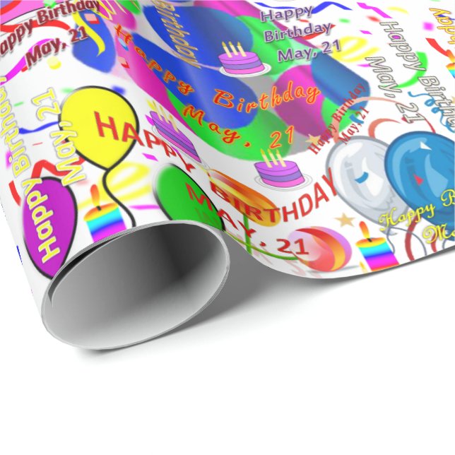 May, 21 Birthday Gift Wrapping Paper (Roll Corner)