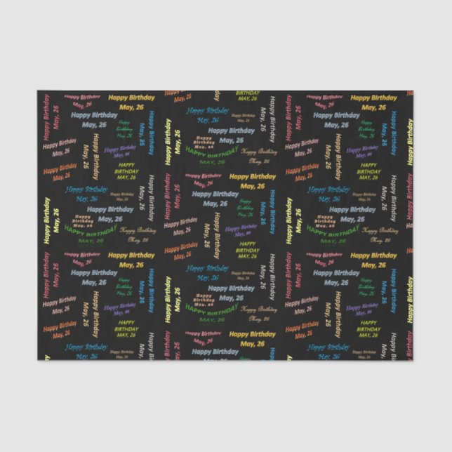 May, 26 Birthday Tissue Paper (Front)