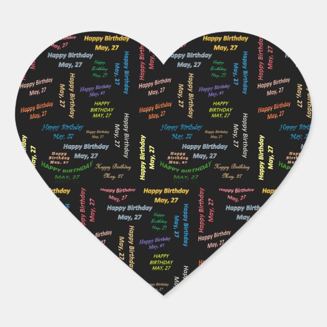 May, 27 Birthday Sticker (Front)