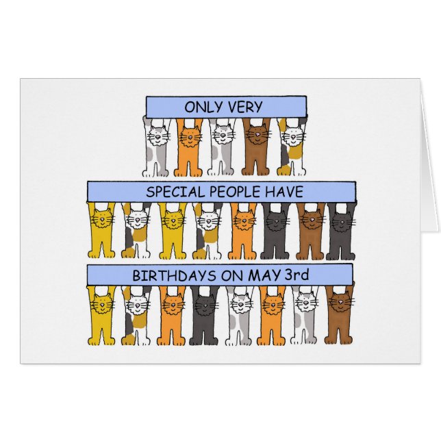 May 3rd Birthday Cats (Front Horizontal)