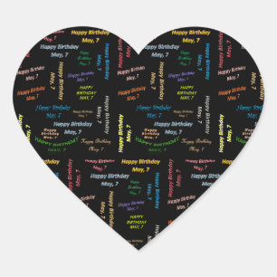 May, 7 Birthday Sticker