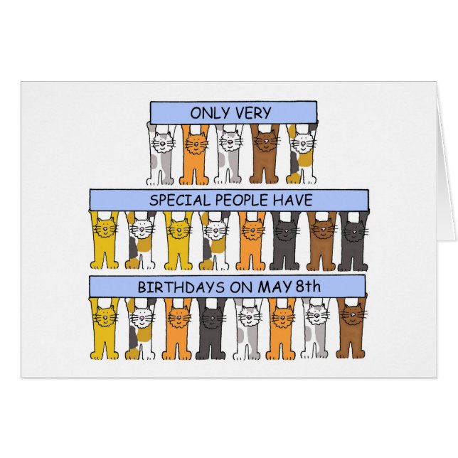 May 8th Birthday Cats (Front Horizontal)