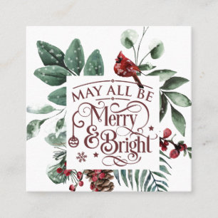May All Be Merry & Bright Square Business Card