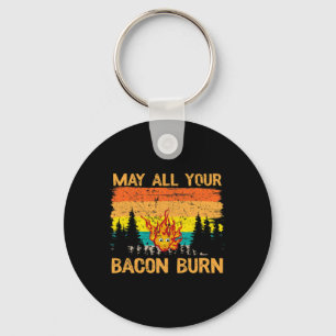 May All Your Bacon Burn Grilling Steak Cooking Bee Key Ring