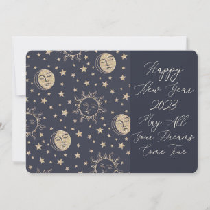 May All Your Dreams Come True Cute Happy New Year Thank You Card