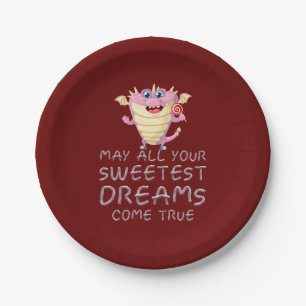 May All Your Sweetest Dreams Come True funny Paper Plate