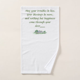 "May All Your Troubles be Less" House sketch 2 Hand Towel