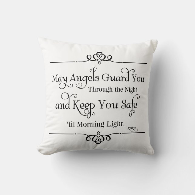 May Angels Guard You Nursery Quotes Cushion (Front)