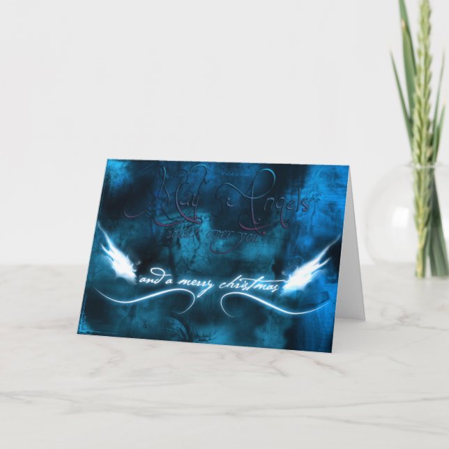 May Angels watch over you and a merry christmas Holiday Card (Front)