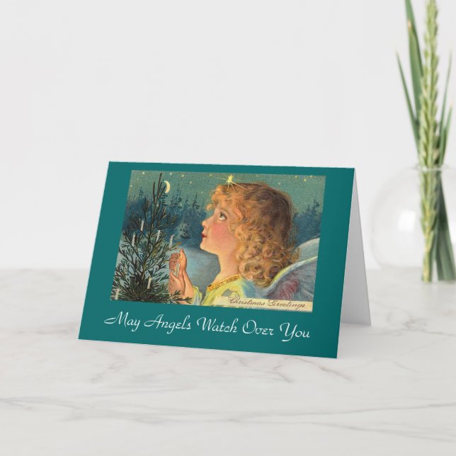 May Angels Watch Over You Holiday Card (Front)