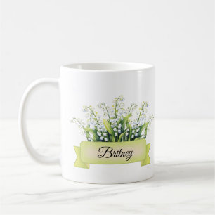 May Birth Flower Personalised Lily of the Valley Coffee Mug