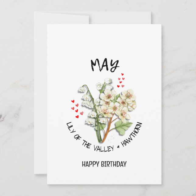 MAY Birth Month Flower Birthday Card (Front)