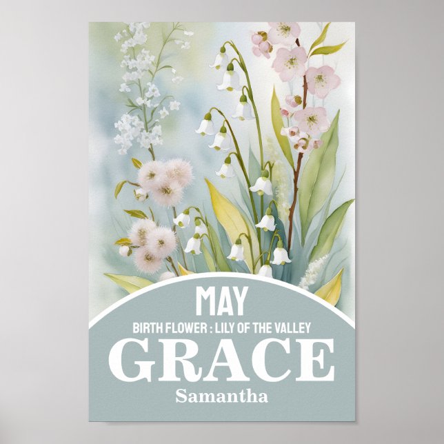 May Birth Month Flower Christian Wall Art (Front)