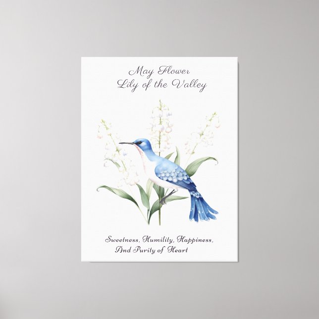 May Birth Month Flower Lily of the Valley Birthday Canvas Print (Front)