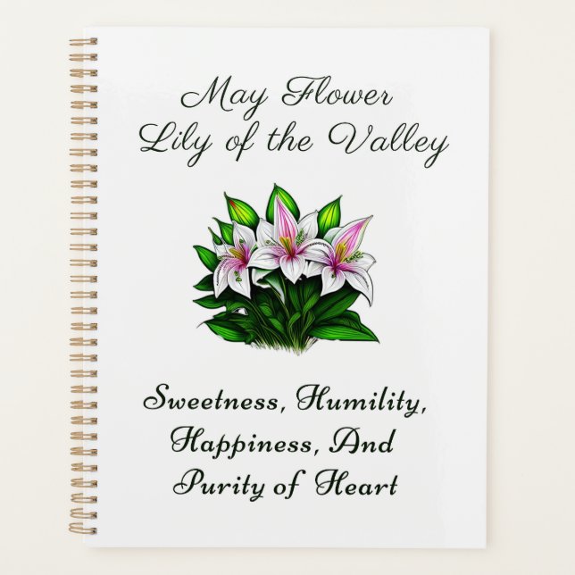 May Birth Month Flower Lily of the Valley Floral Planner (Front)
