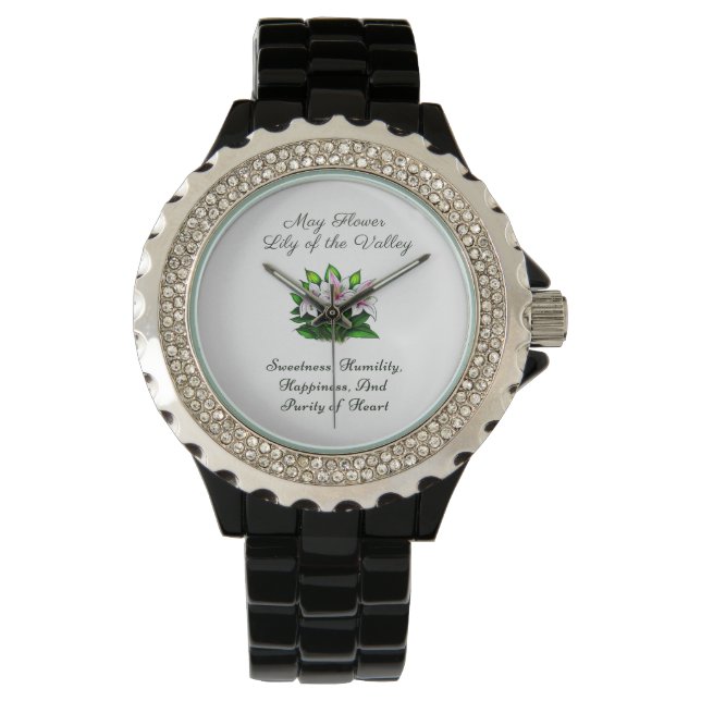 May Birth Month Flower Lily of the Valley Floral Watch (Front)