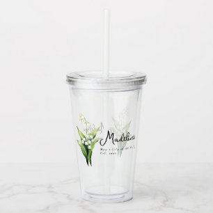 May Birth Month Flower Lily Personalised Acrylic Tumbler