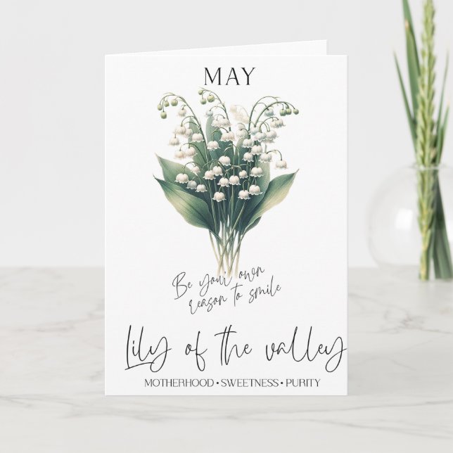May Birthday Birth Month Flower Lily Of The Valley Card (Front)