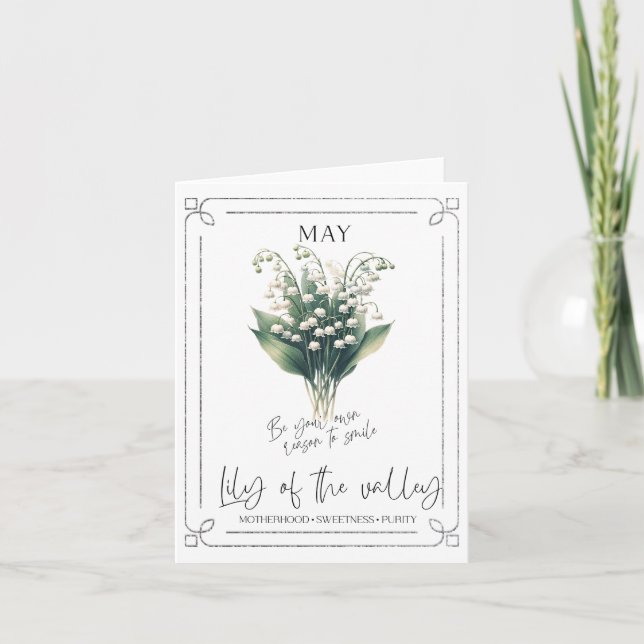 May Birthday Birth Month Flower Lily Of The Valley Card (Front)